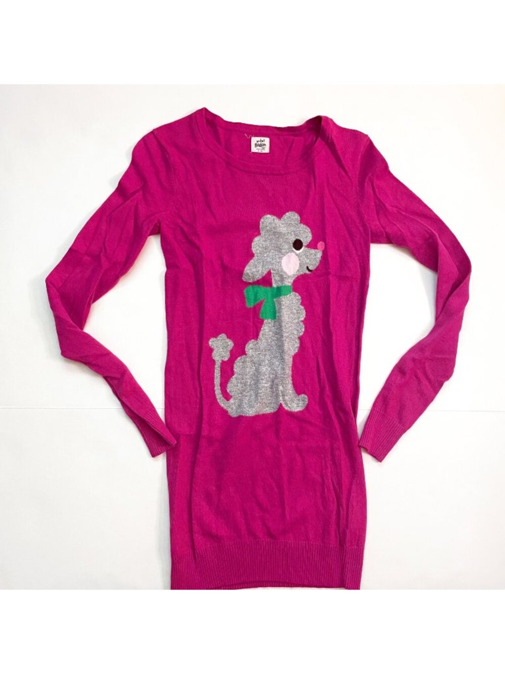 Mini Boden Pink Poodle Sweater Dress, Size 13/14